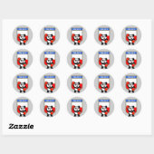 Boksen Polen Panda Ronde Sticker (Vel)