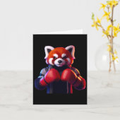 Boksen Red Panda Boxer Kickboxer MMA Fighter Comba Kaart (Gele Bloem)
