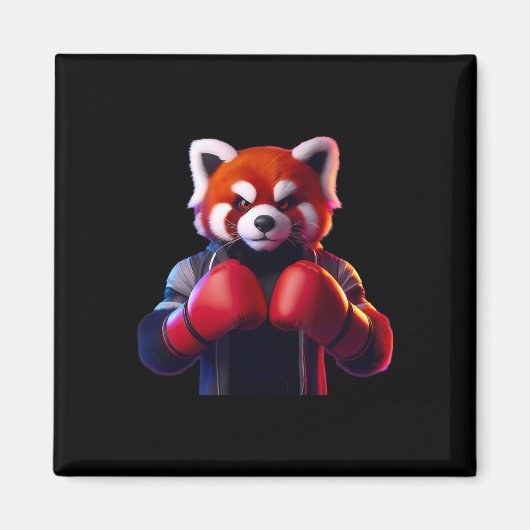 Boksen Red Panda Boxer Kickboxer MMA Fighter Comba Magneet (Voorkant)
