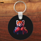 Boksen Red Panda Boxer Kickboxer MMA Fighter Comba Sleutelhanger (Voorkant)