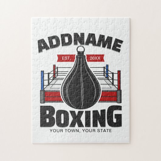 Boksen Ring ADD NAAM Boxer Gym Snelheid Zak Legpuzzel (Verticaal)