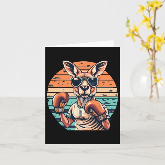 Boksen Roger Australische Kangoeroe Bokser Kang Kaart (Gele Bloem)