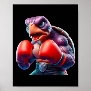 Boksen schildpad bokser kickbokser mma vechter poster