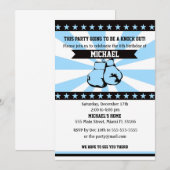 Boksen Sport Boy Verjaardag Uitnodiging Blauw (Voorkant / Achterkant)