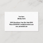 Boksen training lessen visitekaartje template (Achterkant)