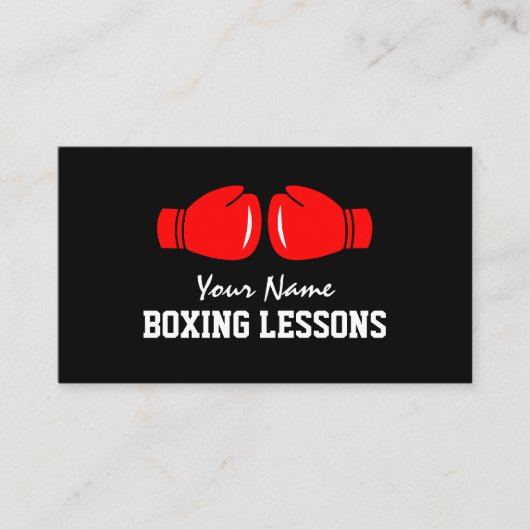 Boksen training lessen visitekaartje template (Voorkant)