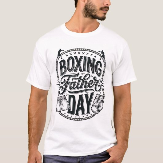 Boksen Vader Dag Vintage Gravure Shirt Ontwerp_1 (Voorkant)