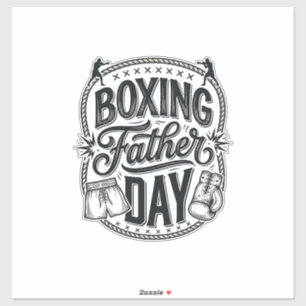 Boksen Vader Dag Vintage Gravure Shirt Ontwerp_1 Sticker