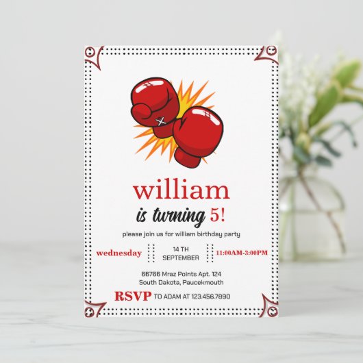 Boksen Verjaardag 5e 4e 6e 7e 8e 9e 10e Kaart (Staand voorkant)