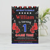 Boksen Verjaardag Party Uitnodiging Box Sport (Staand voorkant)