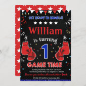 Boksen Verjaardag Party Uitnodiging Box Sport (Voorkant / Achterkant)