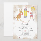 Boksen Verjaardag Uitnodiging (Voorkant / Achterkant)