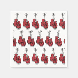 Boksen verjaardagsfeestje rode handschoenen servet