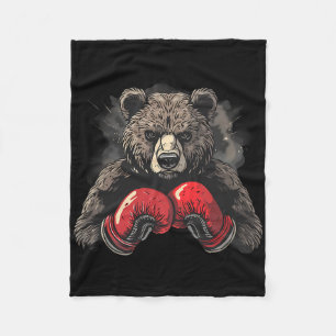 Boksende Beer Liefhebber Bokshandschoenen Kickboks Fleece Deken