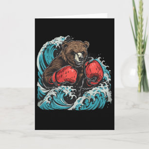 Boksende Beer Liefhebber Bokshandschoenen Kickboks Kaart