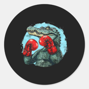 Boksende Beer Met Bokshandschoenen Kickboksen Funn Ronde Sticker