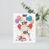 Boksende Bulldog TKO Verjaardagsafscheid Kunst Briefkaart (Staand voorkant)