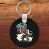 Boksende Dinosaur Bokser Dino Kickboksen T-rex Bok Sleutelhanger (Voorkant)
