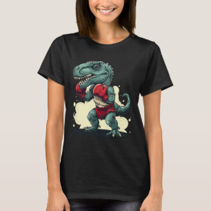 Boksende Dinosaur Bokser Dino Kickboksen T-rex Bok T-shirt