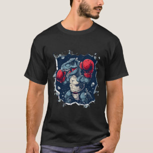 Boksende Dinosaur Bokser T-rex Kickboksen Dino Bok T-shirt
