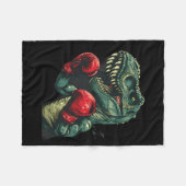 Boksende Dinosaurus Bokser Dino Kickboksen T-rex B Fleece Deken (Voorkant (Horizontaal))