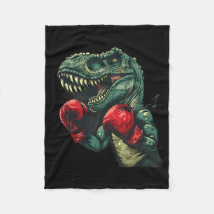 Boksende Dinosaurus Bokser Dino Kickboksen T-rex B Fleece Deken