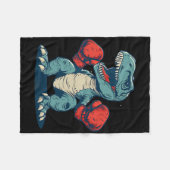 Boksende Dinosaurus Bokser Dino Kickboksen T-rex B Fleece Deken (Voorkant (Horizontaal))