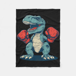 Boksende Dinosaurus Bokser Dino Kickboksen T-rex B Fleece Deken