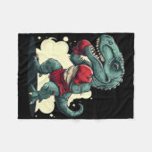 Boksende Dinosaurus Bokser Dino Kickboksen T-rex B Fleece Deken (Voorkant (Horizontaal))