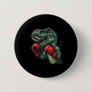 Boksende Dinosaurus Bokser Dino Kickboksen T-rex B Ronde Button 5,7 Cm