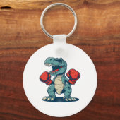 Boksende Dinosaurus Bokser Dino Kickboksen T-rex B Sleutelhanger (Voorkant)