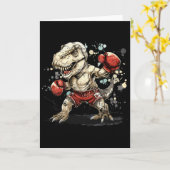 Boksende Dinosaurus Bokser T-rex Kickboksen Dino B Kaart (Gele Bloem)