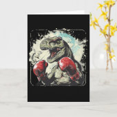 Boksende Dinosaurus Bokser T-rex Kickboksen Dino B Kaart (Gele Bloem)