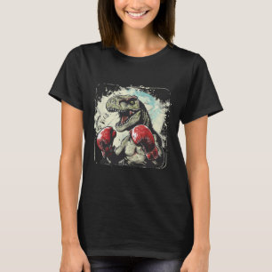Boksende Dinosaurus Bokser T-rex Kickboksen Dino B T-shirt