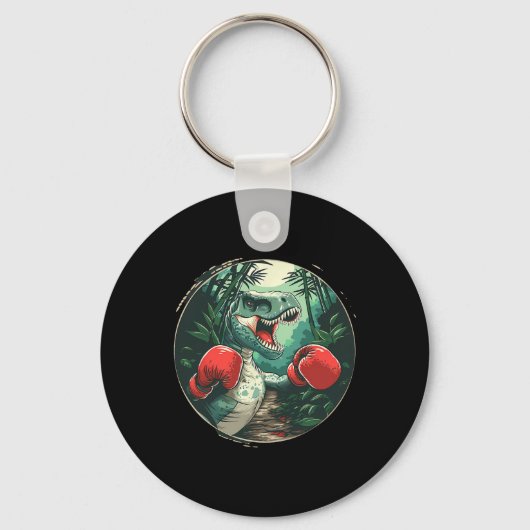 Boksende Dinosaurusbokser Dino Kickboksen T-rex Bo Sleutelhanger (Voorkant)