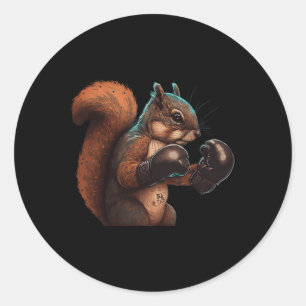 Boksende Eekhoorn Bokser Bokshandschoenen Kickboks Ronde Sticker