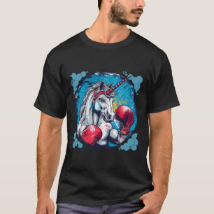 Boksende Eenhoorn Met Bokshandschoenen Kickboksen  T-shirt
