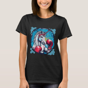 Boksende Eenhoorn Met Bokshandschoenen Kickboksen T-shirt