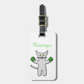 Boksende Kitten met Handschoenen Thunder_Cove Bagagelabel (Voorkant verticaal)