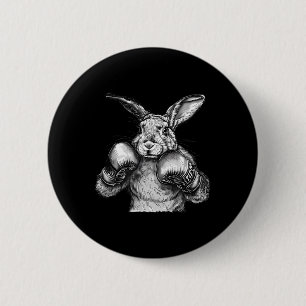 Boksende Konijn Bokshandschoenen Kickboksen Grappi Ronde Button 5,7 Cm