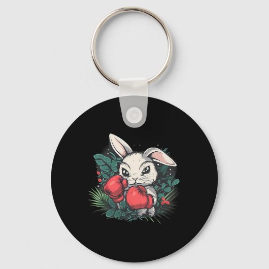 Boksende konijn met boks handschoenen kickboksen g sleutelhanger (Voorkant)