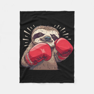 Boksende luiaard met boks handschoenen Kickboksen Fleece Deken