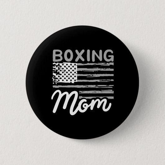 Boksende Moeder Kickboksende Mama Ronde Button 5,7 Cm (Voorkant)
