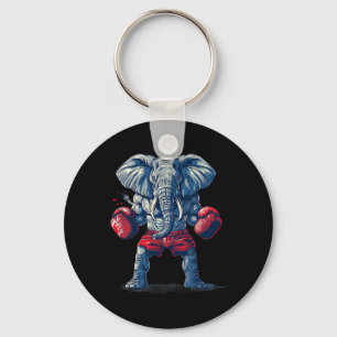Boksende Olifant Met Bokshandschoenen Kickboksen F Sleutelhanger