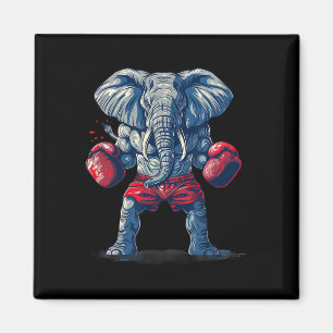 Boksende Olifant Met Bokshandschoenen Kickboksen G Magneet