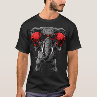 Boksende Olifant Met Bokshandschoenen Kickboksen T-shirt