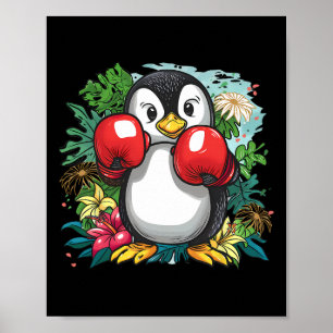 Boksende Pinguïn Liefhebber Bokshandschoenen Kickb Poster