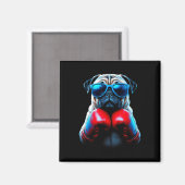 Boksende Pug Hond Kickboksen Cool Magneet (Voorkant / Achterkant)