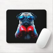 Boksende Pug Hond Kickboksen Cool Muismat (Met muis)