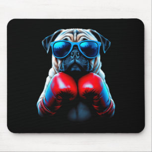 Boksende Pug Hond Kickboksen Cool Muismat